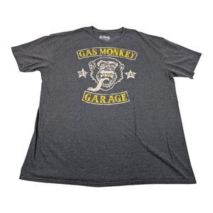 Gas Monkey Shirt Adult XXL Gray Mechanic Biker Motorcycle Grunge Skater Y2K